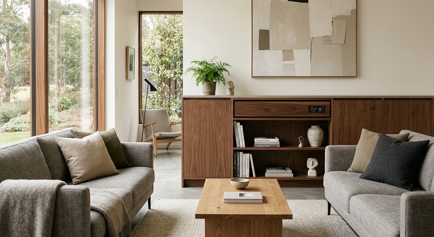 Calidez en Living Costero de Montevideo